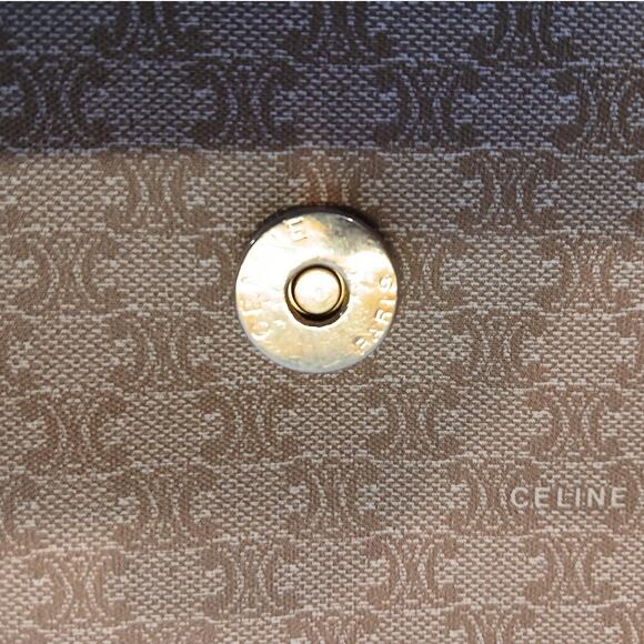 Authentic Celine Triomphe Logo Macadam Beige Crossbody Bag - Picture 13 of 16